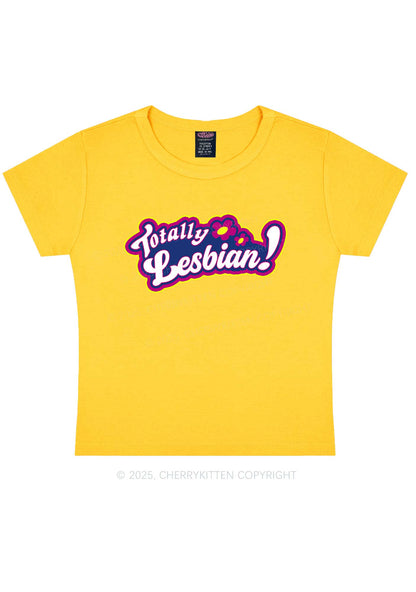 Totally Lesbian Pride Y2K Baby Tee Cherrykitten