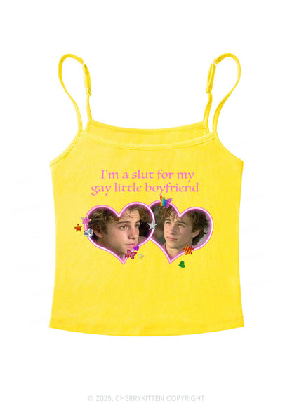 Custom Slxt Gay BF Photo Y2K Spaghetti Strap Cami Cherrykitten