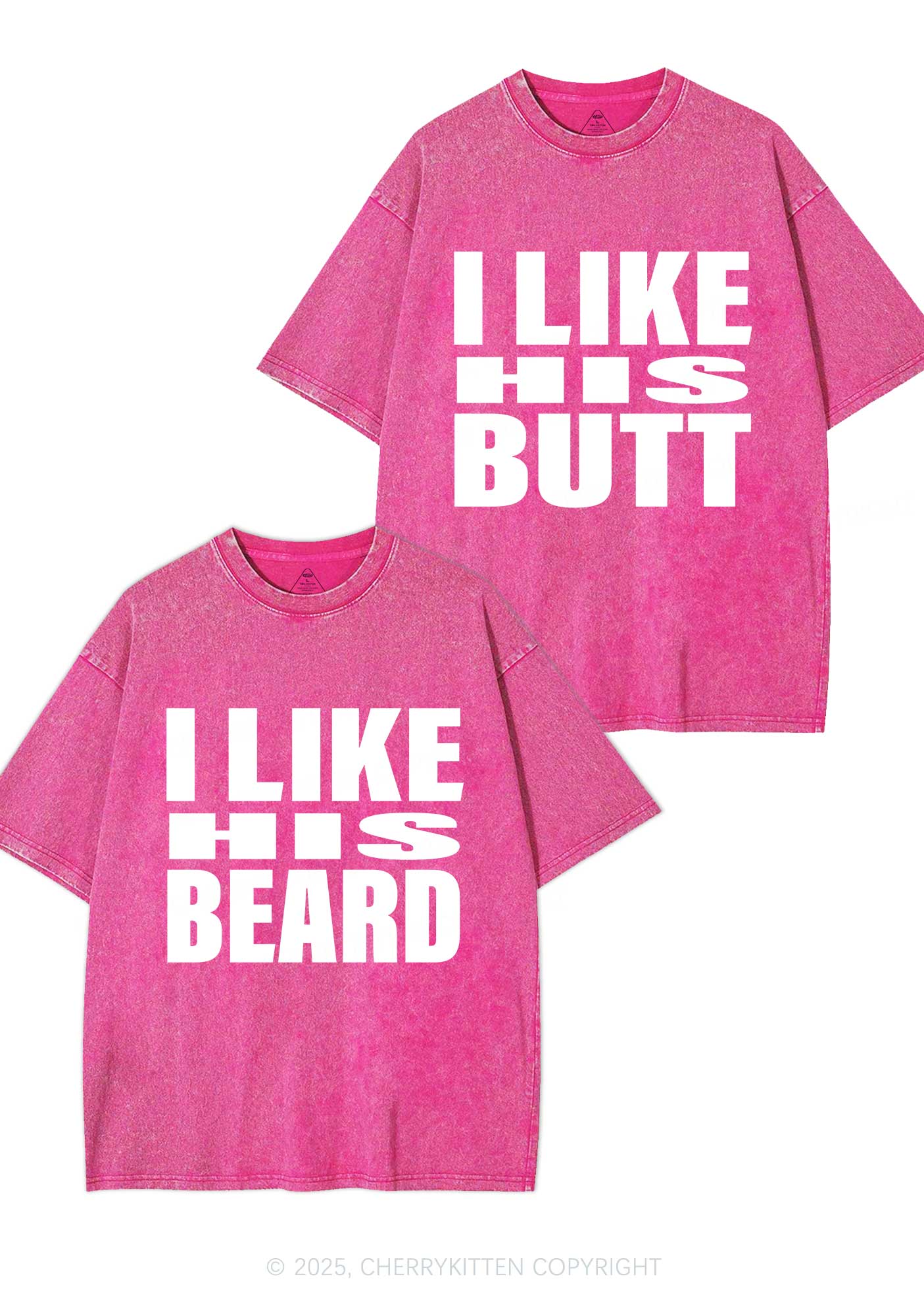 I Like His Beard Y2K Valentine's Day Washed Tee Cherrykitten