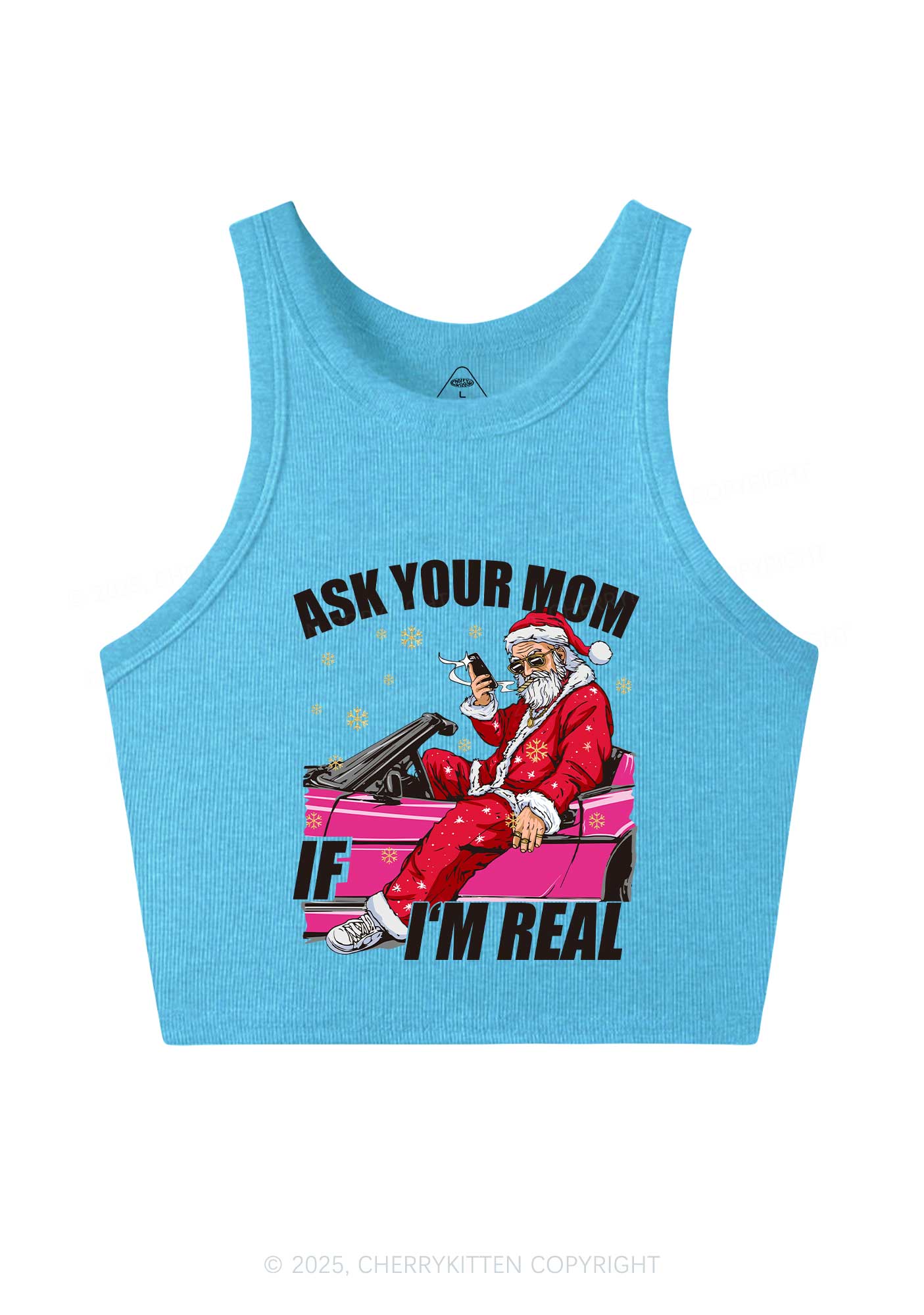 Christmas Ask Your Mom Y2K Crop Tank Top Cherrykitten