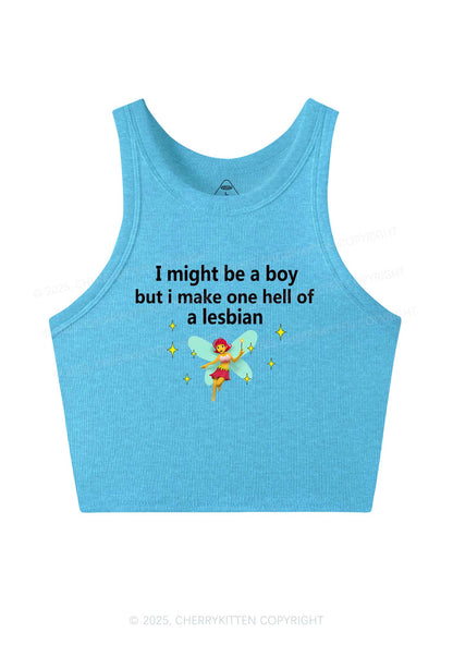 Make Hell Of Lesbian Y2K Crop Tank Top Cherrykitten