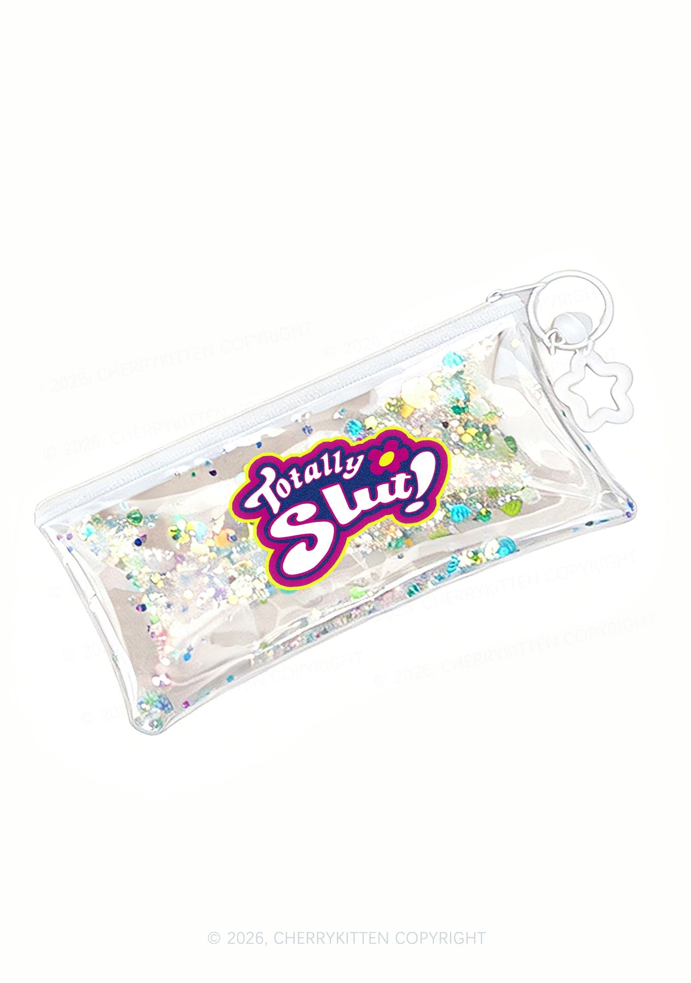 Totally Slxt Y2K Quicksand Transparent Pencil Pouch Cherrykitten