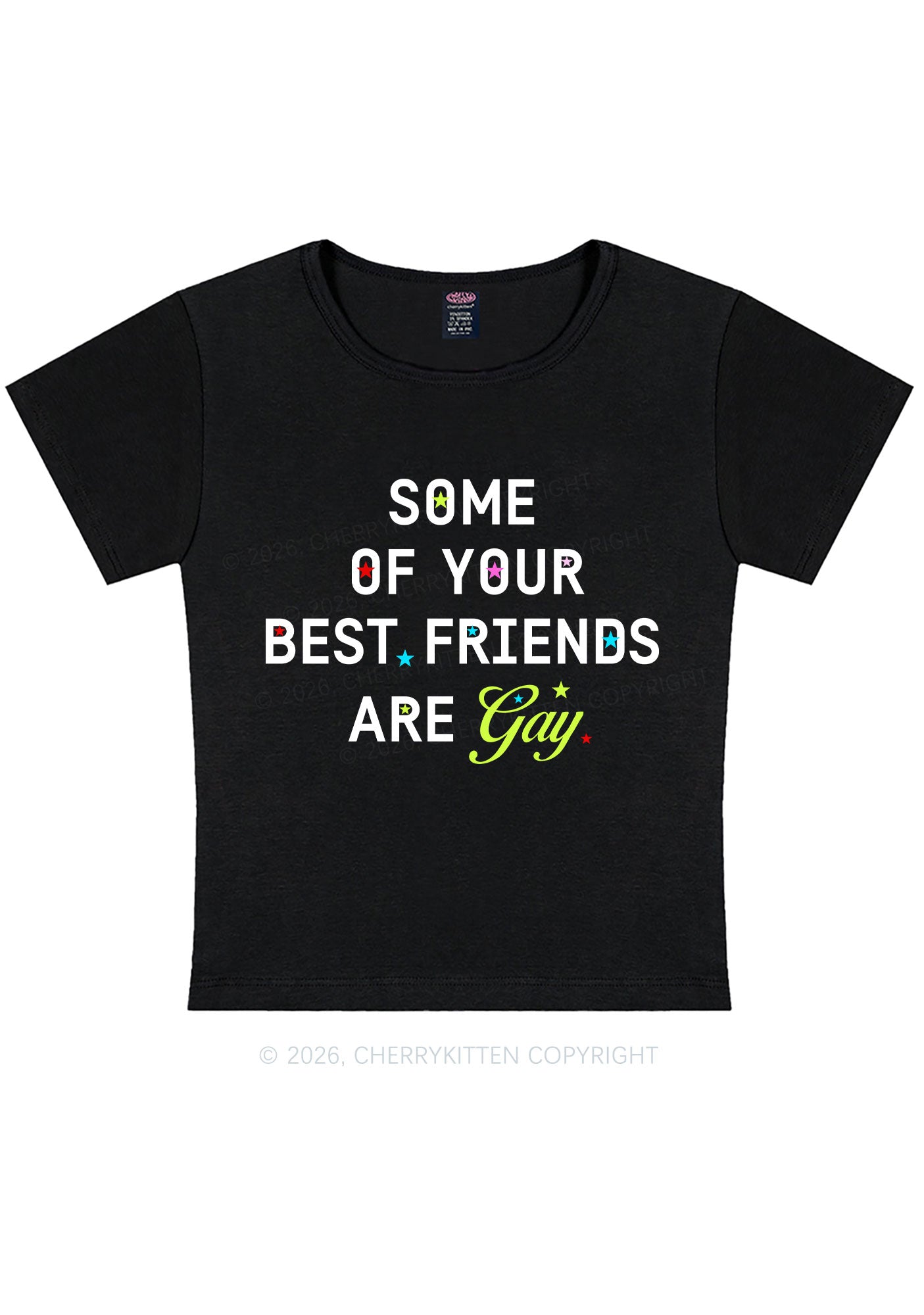Your Best Friends Are Gay Pride Y2K Baby Tee Cherrykitten