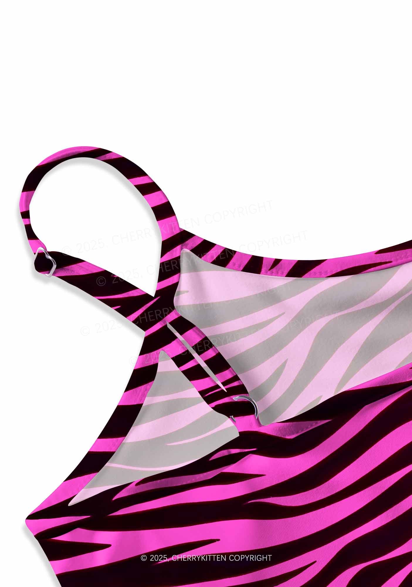 Pink Zebra Y2K Print Slip Dress Cherrykitten