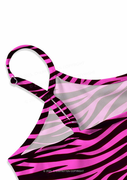 Pink Zebra Y2K Print Slip Dress Cherrykitten