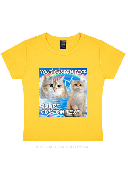 Custom Text Your Kitten Y2K Baby Tee Cherrykitten