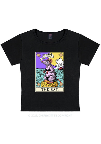 The Rat Smoking Y2K Baby Tee Cherrykitten