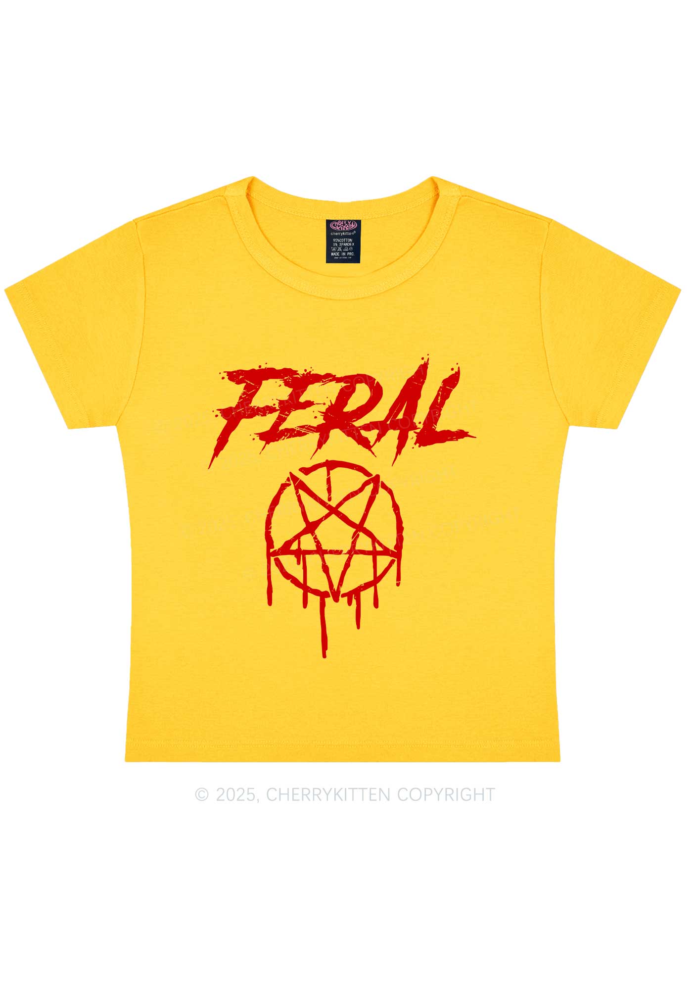 Halloween Feral Y2K Baby Tee Cherrykitten