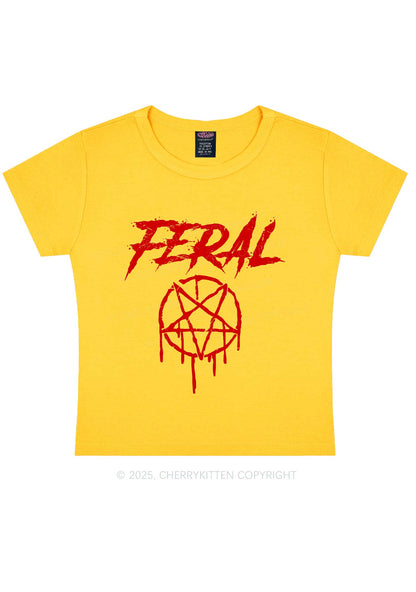 Halloween Feral Y2K Baby Tee Cherrykitten