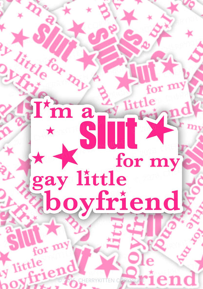 Slxt For My Gay Little BF Pride 1pc Y2K Sticker Cherrykitten