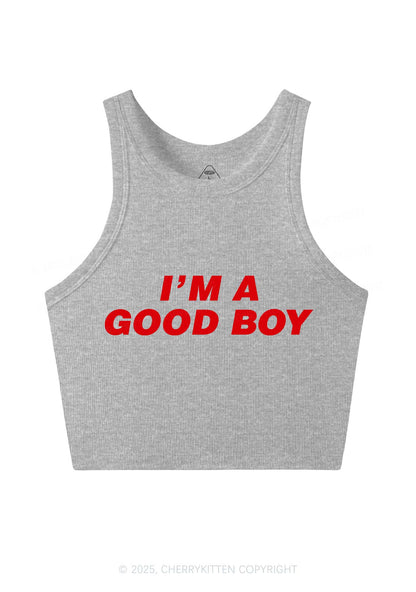 Im A Good Boy Y2K Crop Tank Top Cherrykitten