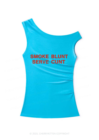 Smoke Blunt Y2K Off Shoulder Tank Top Cherrykitten