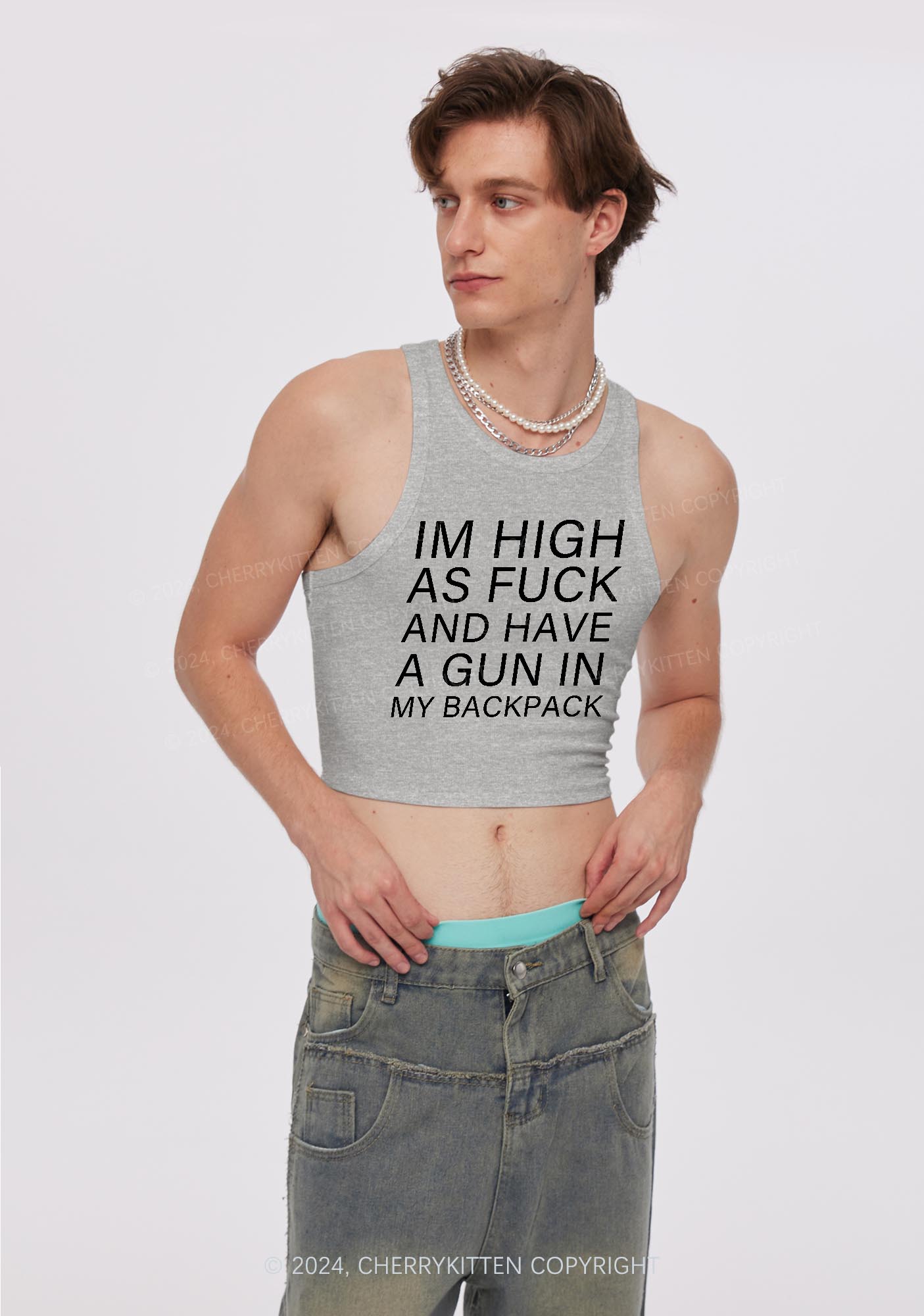 Im High Y2K Crop Tank Top Cherrykitten