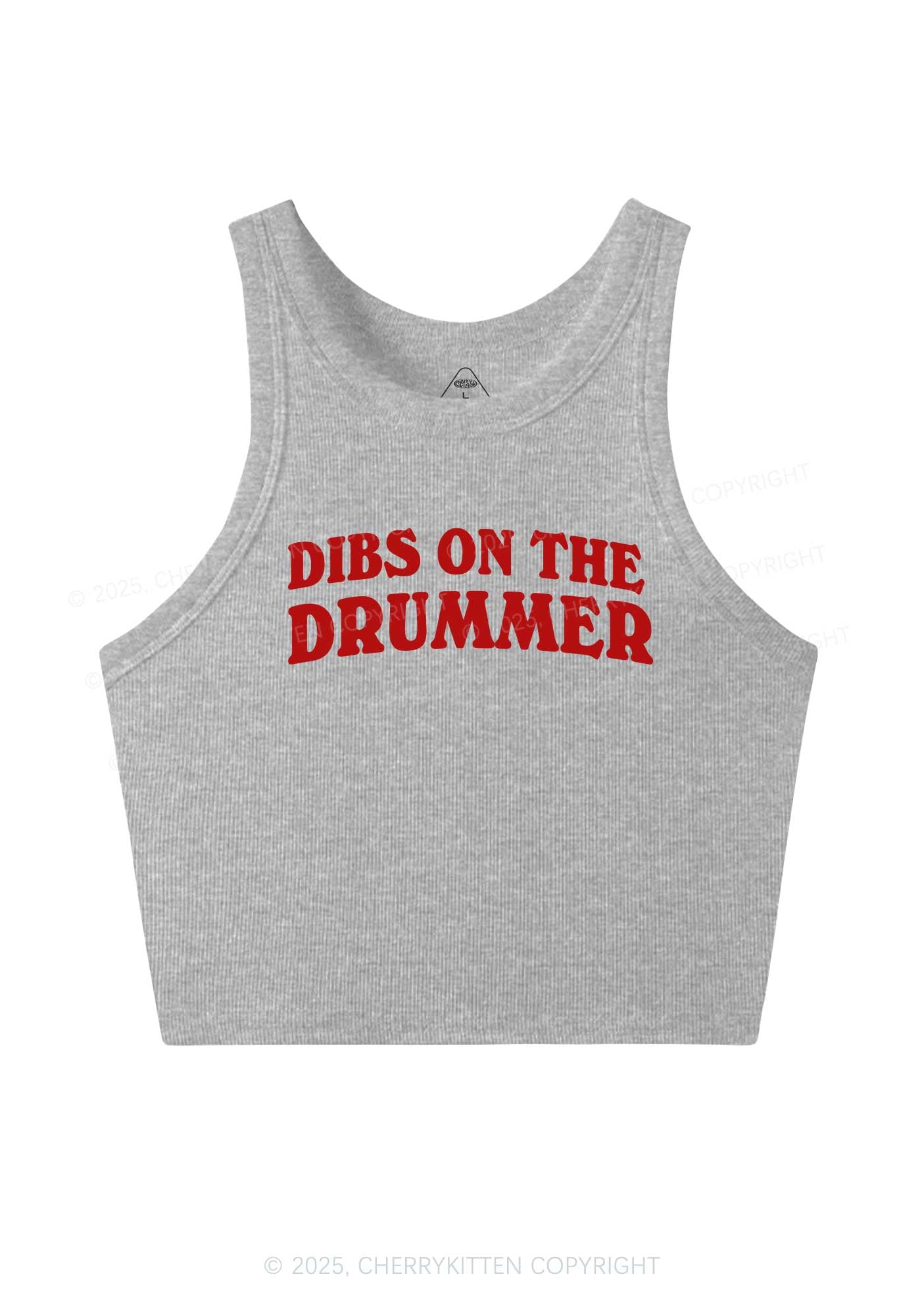 Dibs On The Drummer Y2K Crop Tank Top Cherrykitten