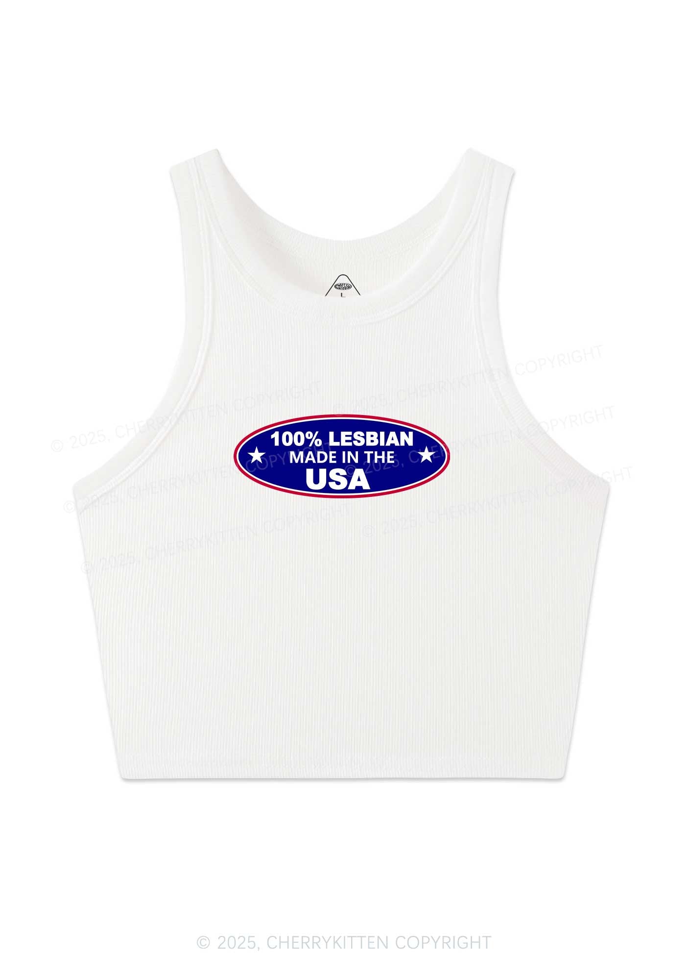 Lesbian Made In USA Y2K Crop Tank Top Cherrykitten