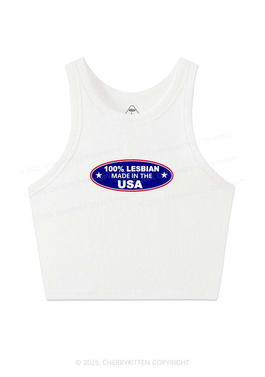 Lesbian Made In USA Y2K Crop Tank Top Cherrykitten