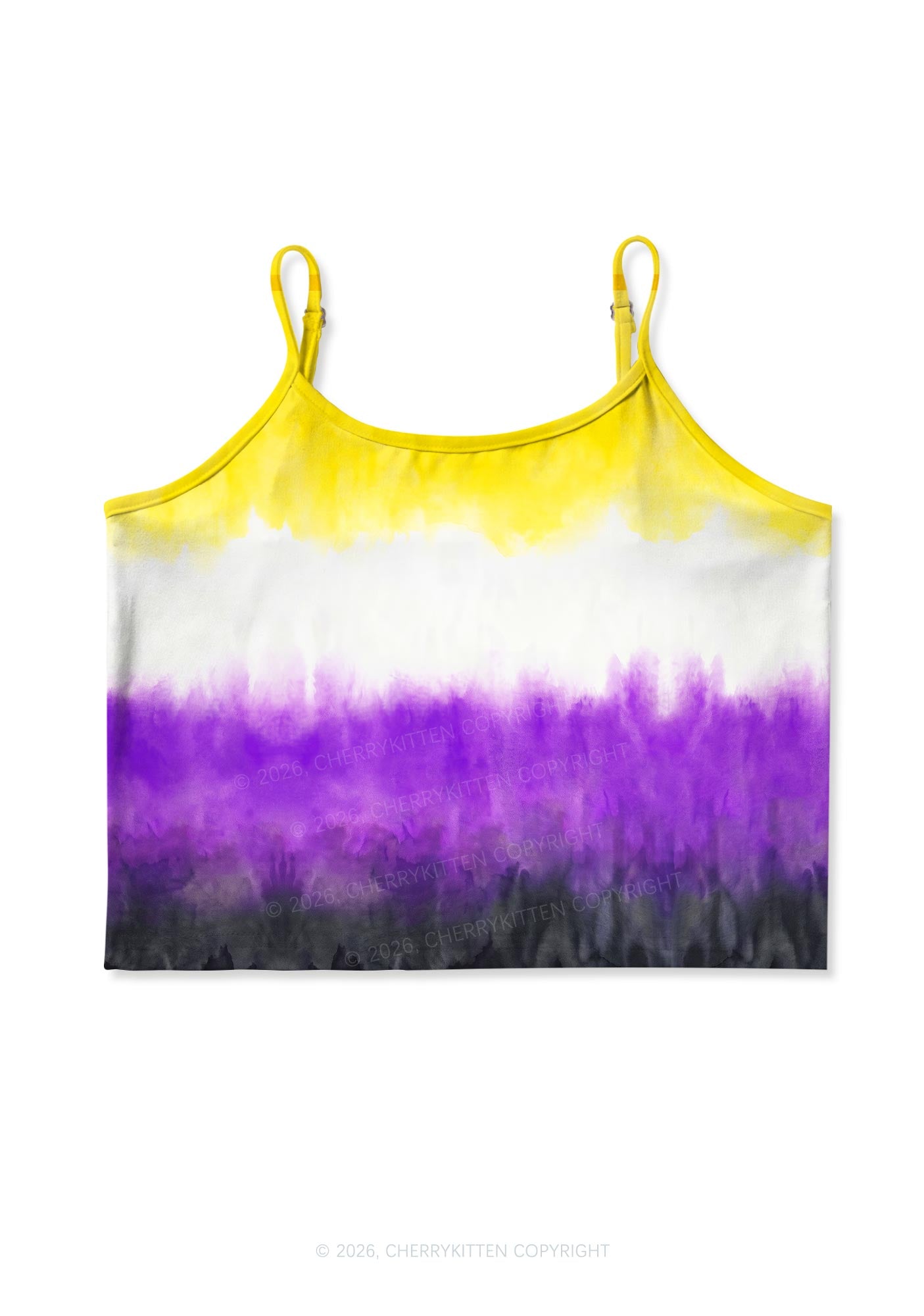 Nonbinary Tie Dye Pride Y2K Print Cami Crop Top Cherrykitten
