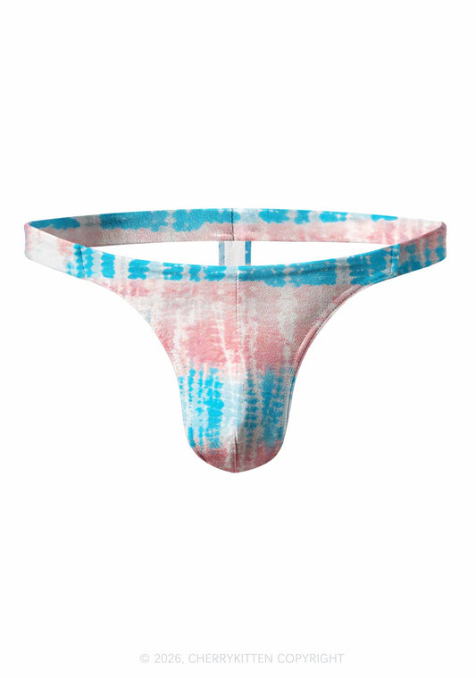 Tie Dye Trans Pride Y2K Print Men Thong Cherrykitten