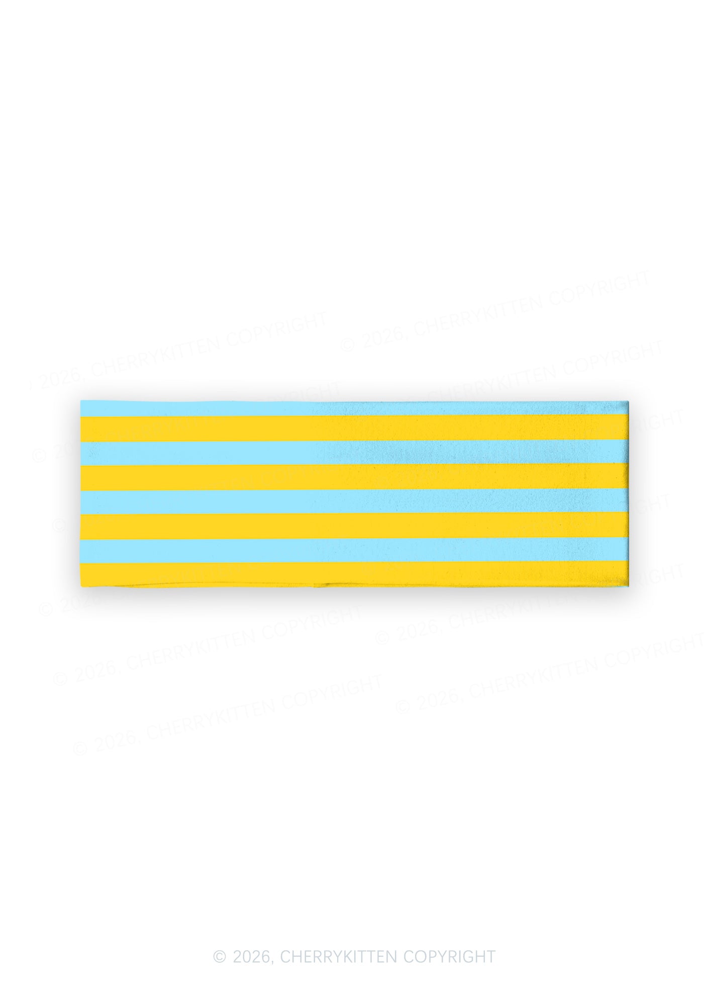 Blue And Yellow Stripes Y2K Print Headband Cherrykitten