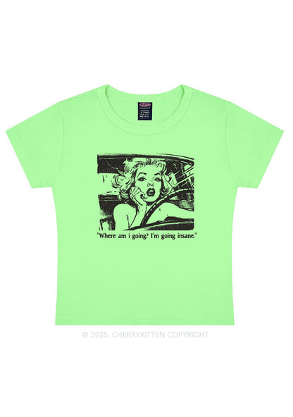 Woman Going Insane Y2K Baby Tee Cherrykitten