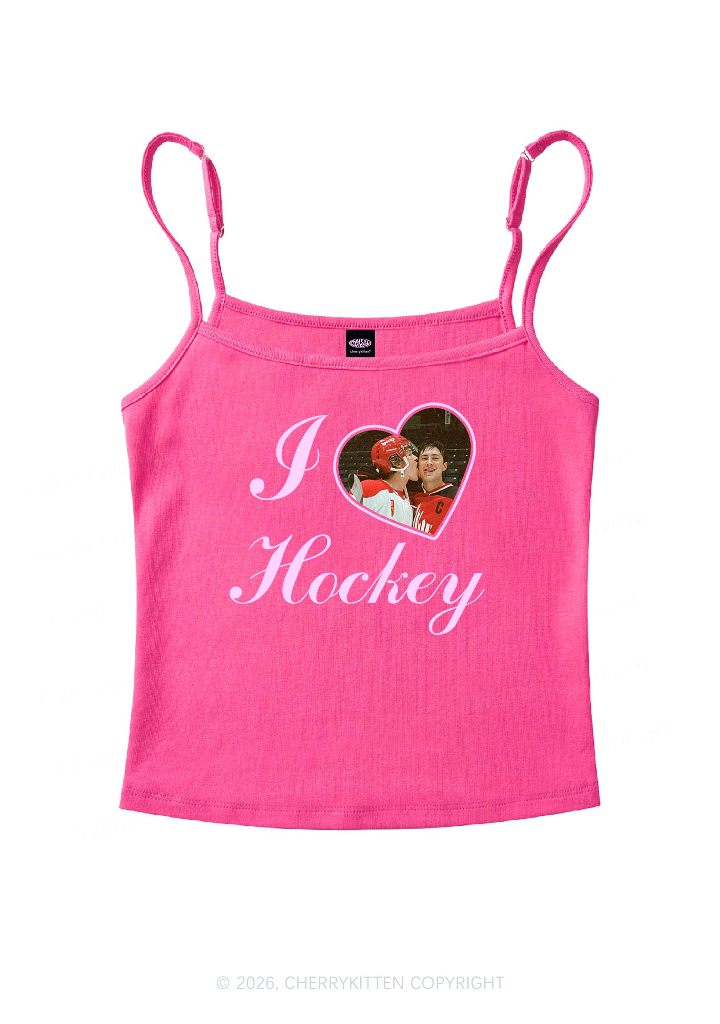 I Love Hockey HR Y2K Spaghetti Strap Cami Cherrykitten