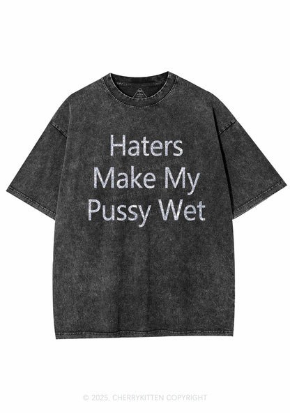 Glitter Haters Make My Puxxy Wet Y2K Shirts Washed Tee Cherrykitten