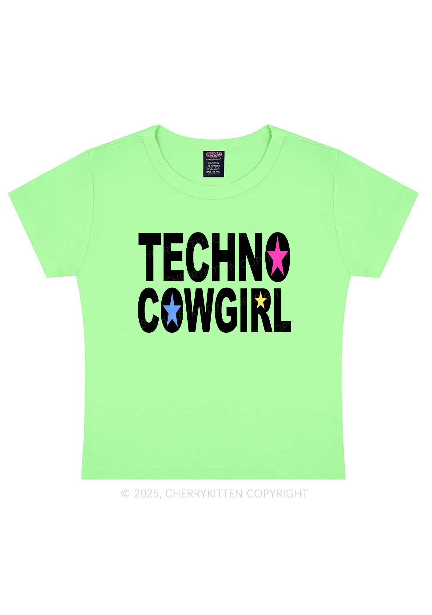 Techno Cowgirl Y2K Baby Tee Cherrykitten