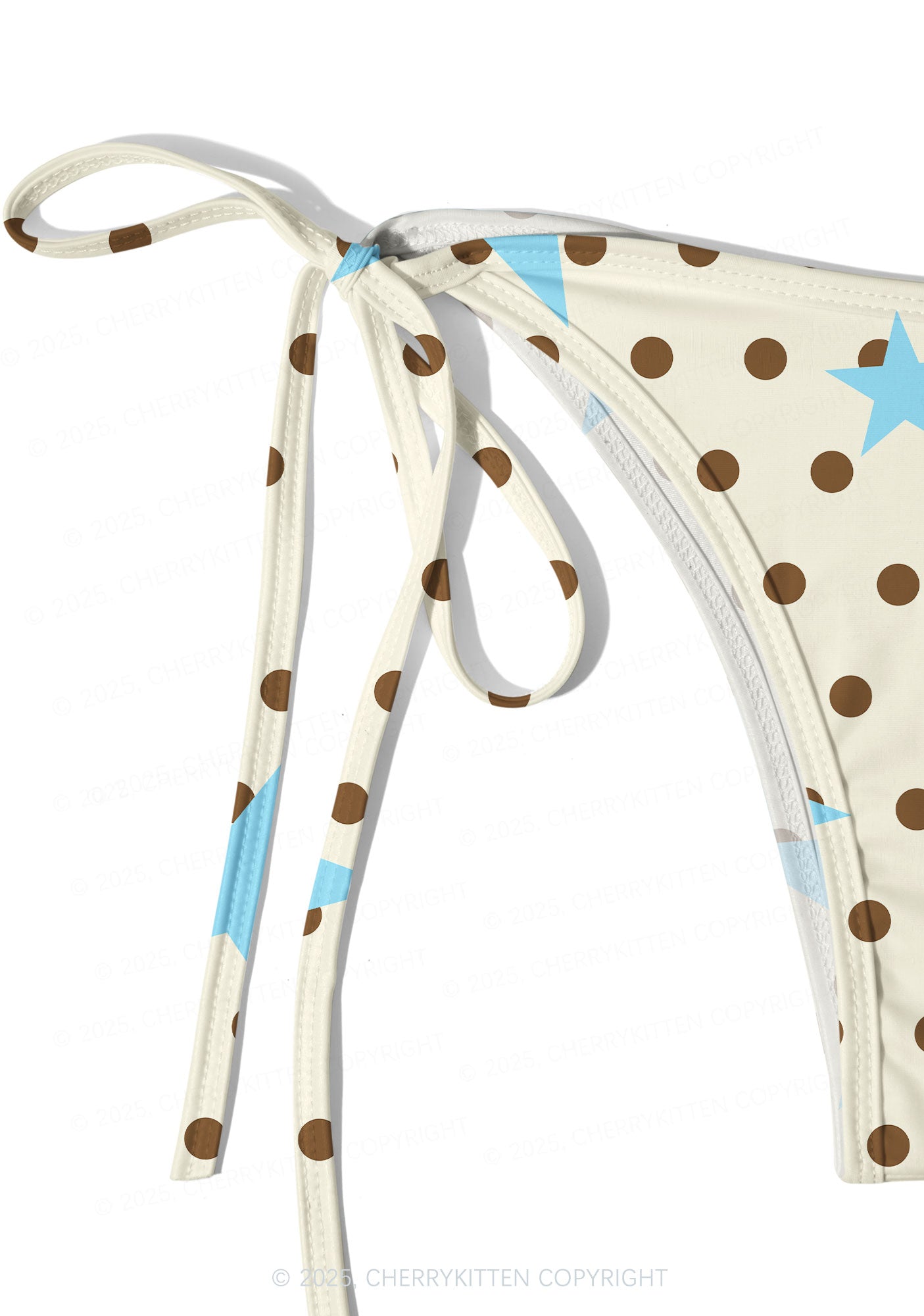 Dots With Blue Star Y2K Print Bikini Set Cherrykitten