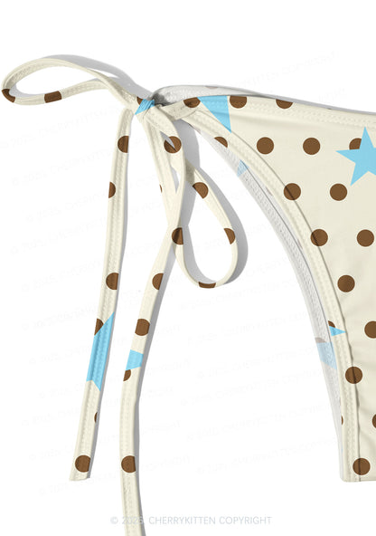 Dots With Blue Star Y2K Print Bikini Set Cherrykitten