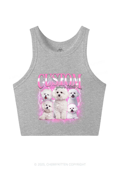 Custom Cute Puppy Photo Y2K Crop Tank Top Cherrykitten