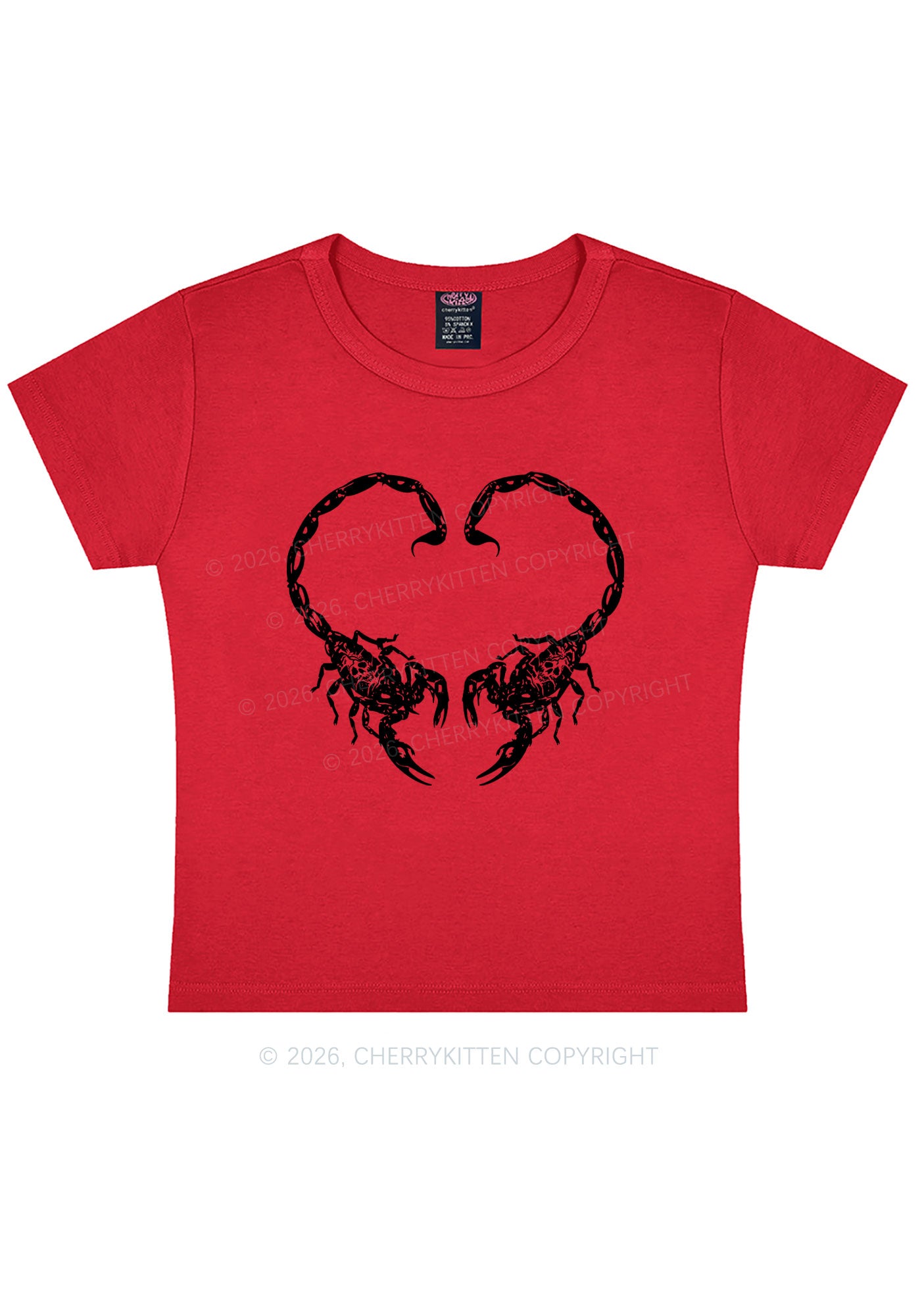 Skull Scorpion Heart Y2K Baby Tee Cherrykitten
