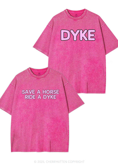 Save Horse Ride Dyke Y2K Valentine's Day Washed Tee Cherrykitten