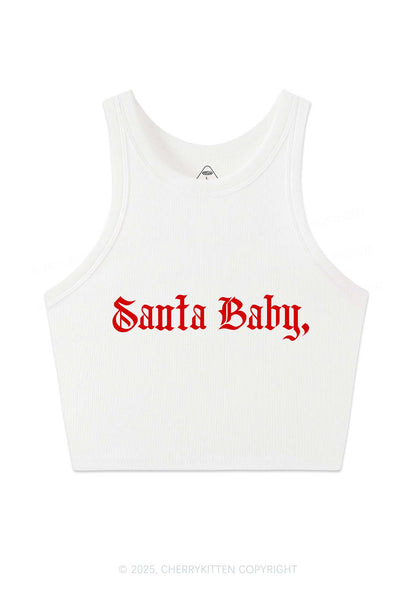 Christmas Santa Baby Y2K Crop Tank Top Cherrykitten
