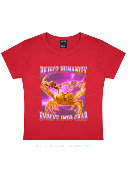 Reject Humanity Crab Y2K Baby Tee Cherrykitten