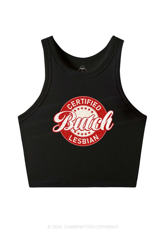 Certified Butch Lesbian Y2K Crop Tank Top Cherrykitten