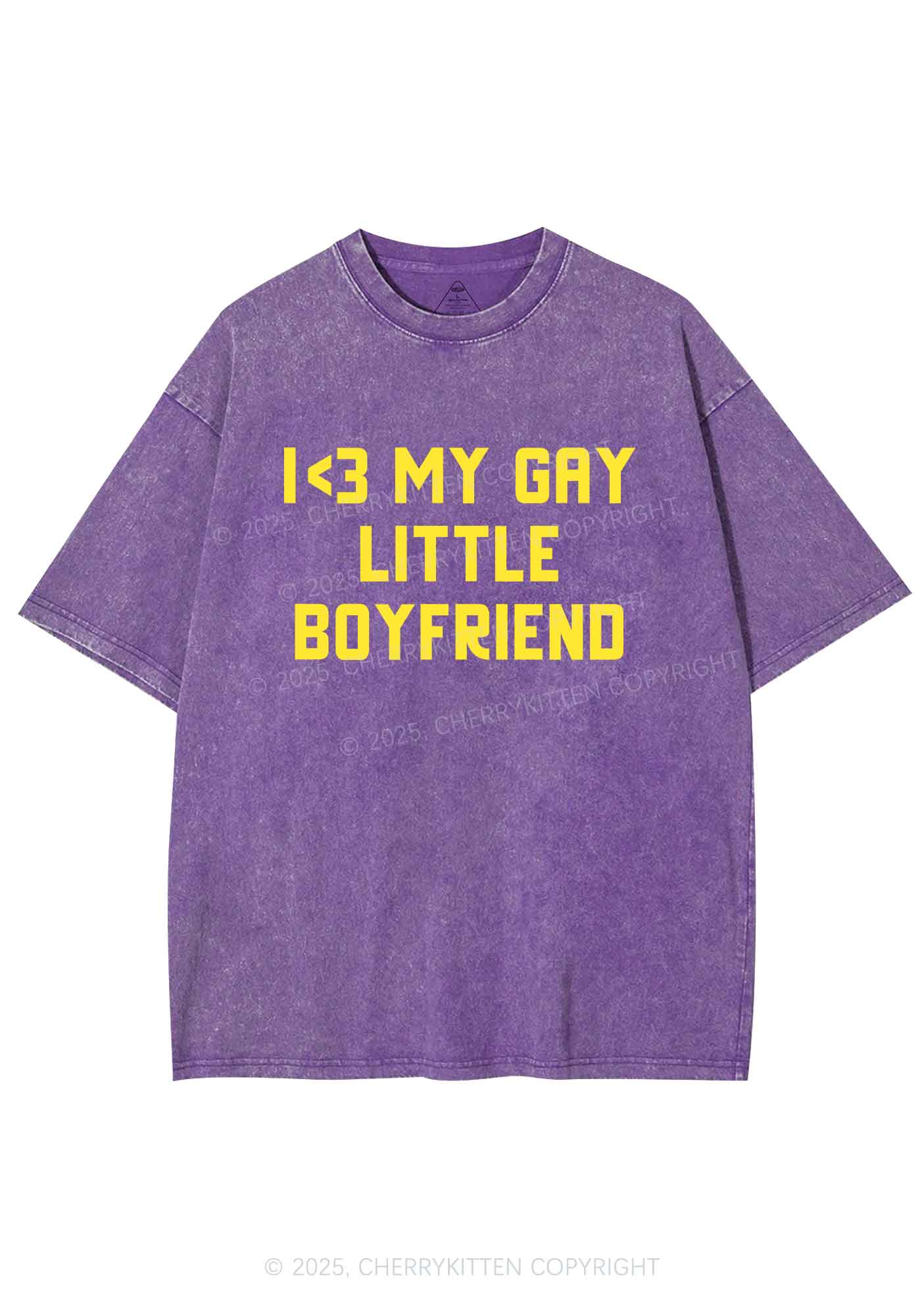 Love My Gay BF Pride Y2K Shirts Washed Tee Cherrykitten