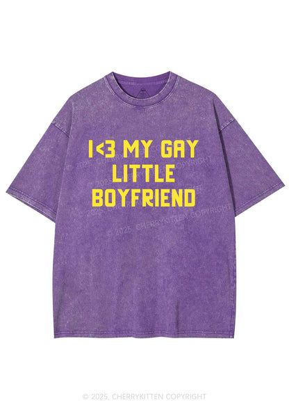 Love My Gay BF Pride Y2K Shirts Washed Tee Cherrykitten