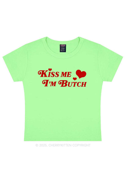 Kiss Me Im Butch Y2K Baby Tee Cherrykitten