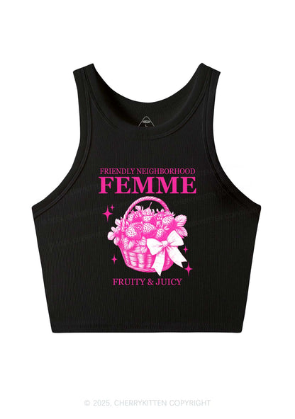 Friendly Neighborhood Femme Y2K Crop Tank Top Cherrykitten