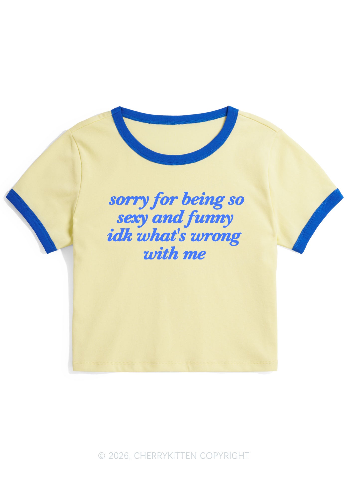 Sorry For Being So Funny Y2K Ringer Tee Cherrykitten