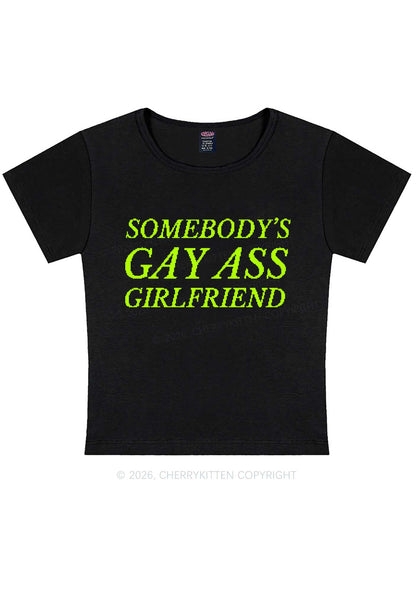 Somebodys Gay Axx Girlfriend Pride Y2K Baby Tee Cherrykitten