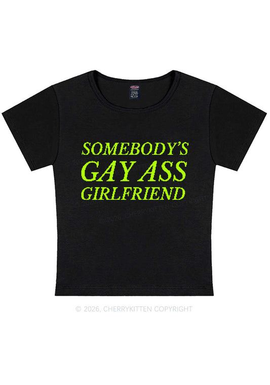 Somebodys Gay Axx Girlfriend Pride Y2K Baby Tee Cherrykitten