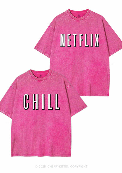 Netflix Chill Y2K Valentine's Day Washed Tee Cherrykitten