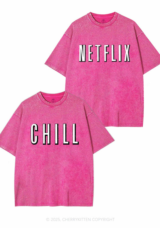 Netflix Chill Y2K Valentine's Day Washed Tee Cherrykitten