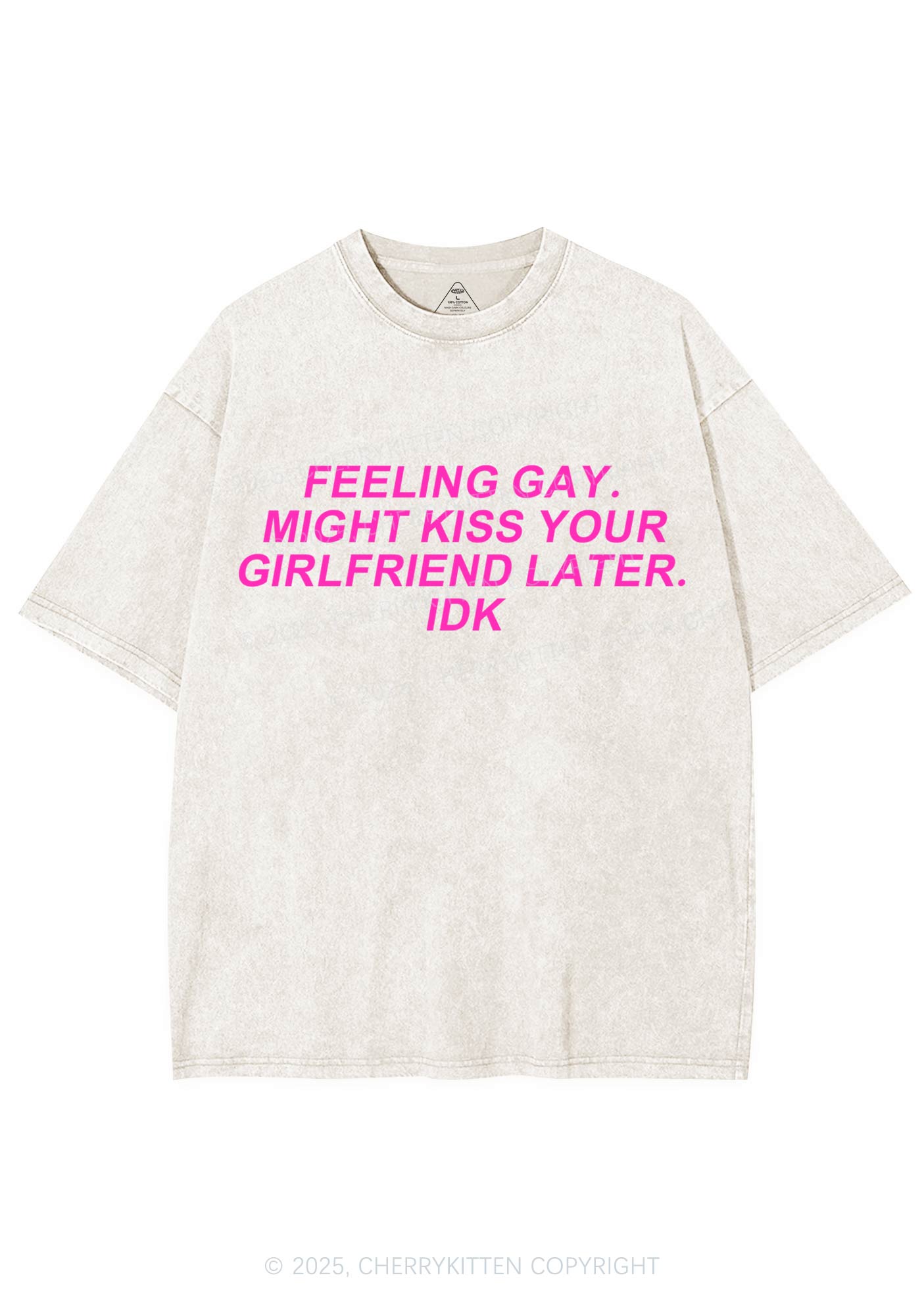 Kiss Your GF Later Pride Y2K Shirts Washed Tee Cherrykitten