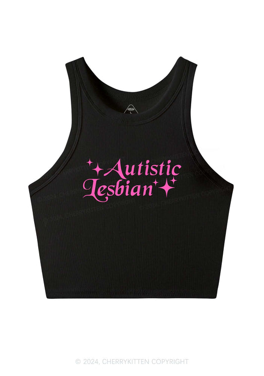 Autistic Lesbian Y2K Crop Tank Top Cherrykitten