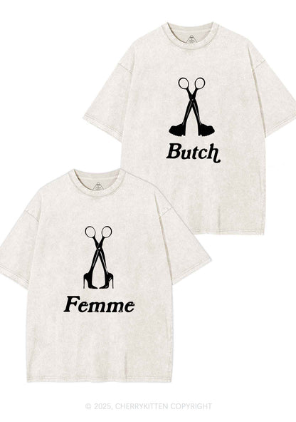 Femme Butch Scissors Y2K Valentine's Day Washed Tee Cherrykitten
