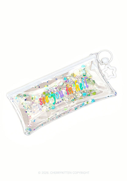 See You In Hell Pride Y2K Quicksand Transparent Pencil Pouch Cherrykitten
