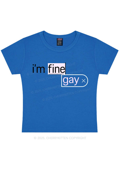 Im Fine Gay Pride Y2K Baby Tee Cherrykitten