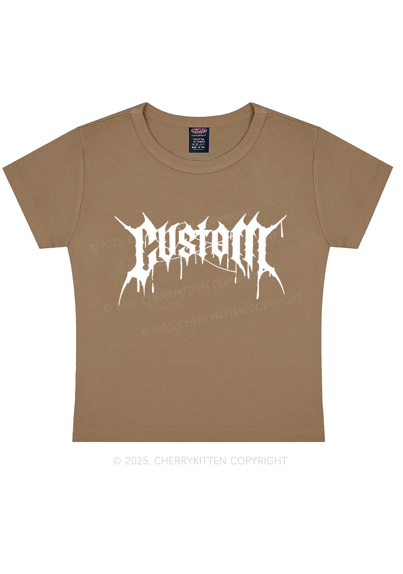 Custom Font Art Y2K Baby Tee Cherrykitten